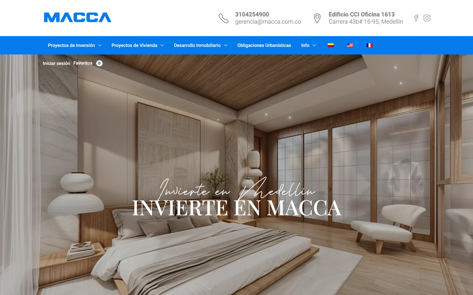 Página de inicio del sitio web de MACCA, hecho por Propaganda