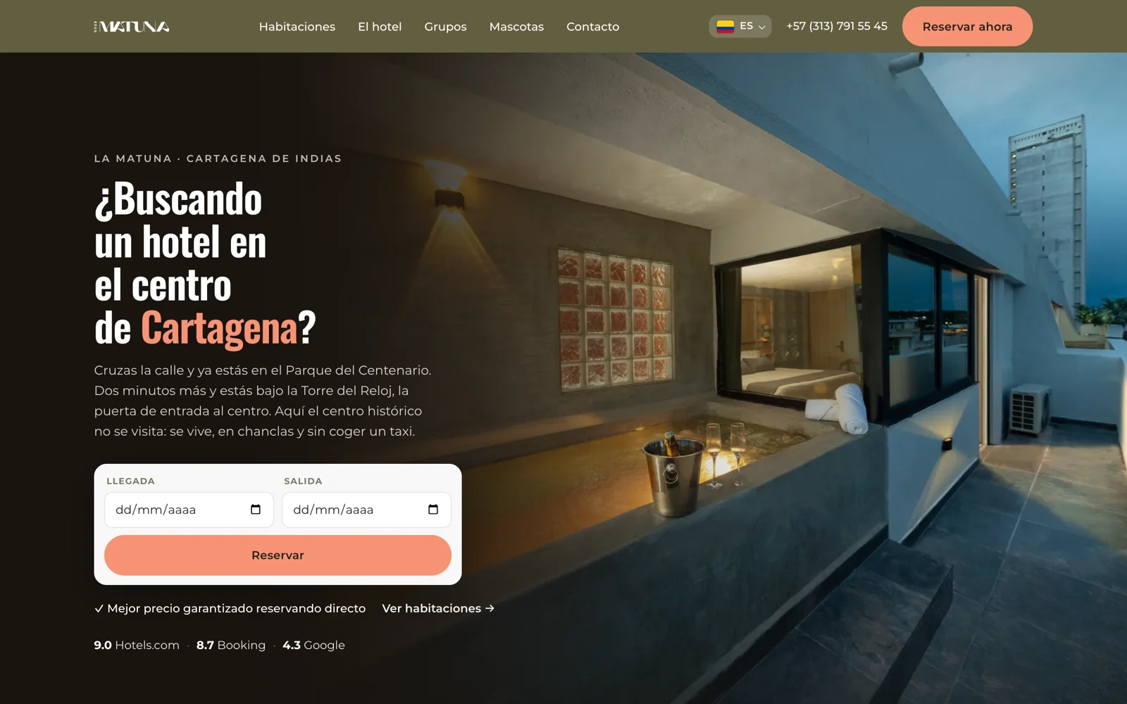Página de inicio del sitio web de Mood Matuna, hecho por Propaganda